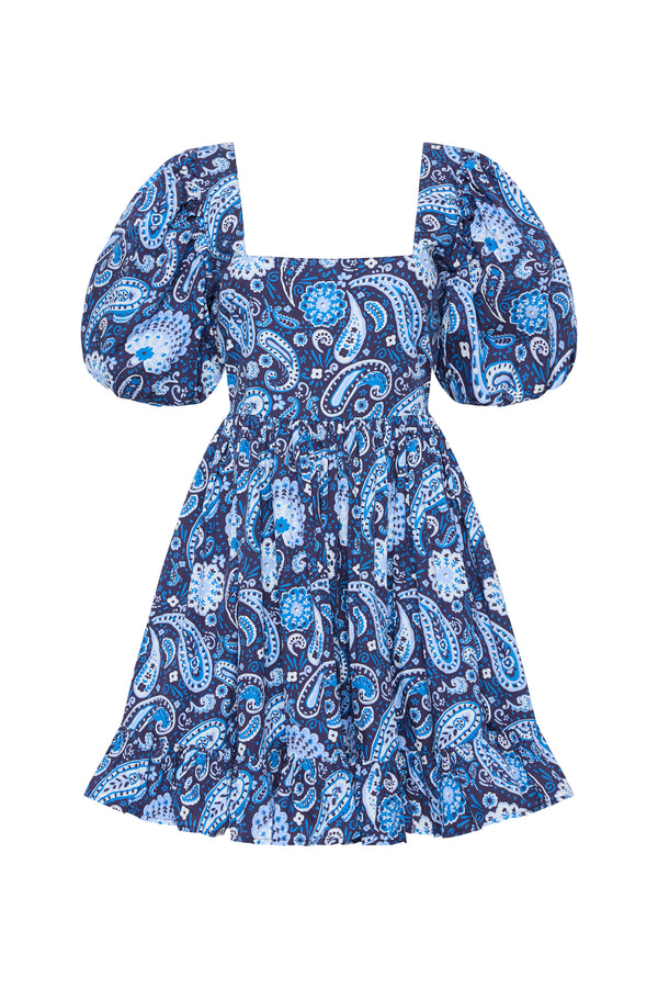 Palm Noosa Lola Dress Blue Paisley