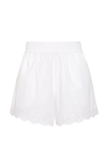 Olive Shorts with Lace White