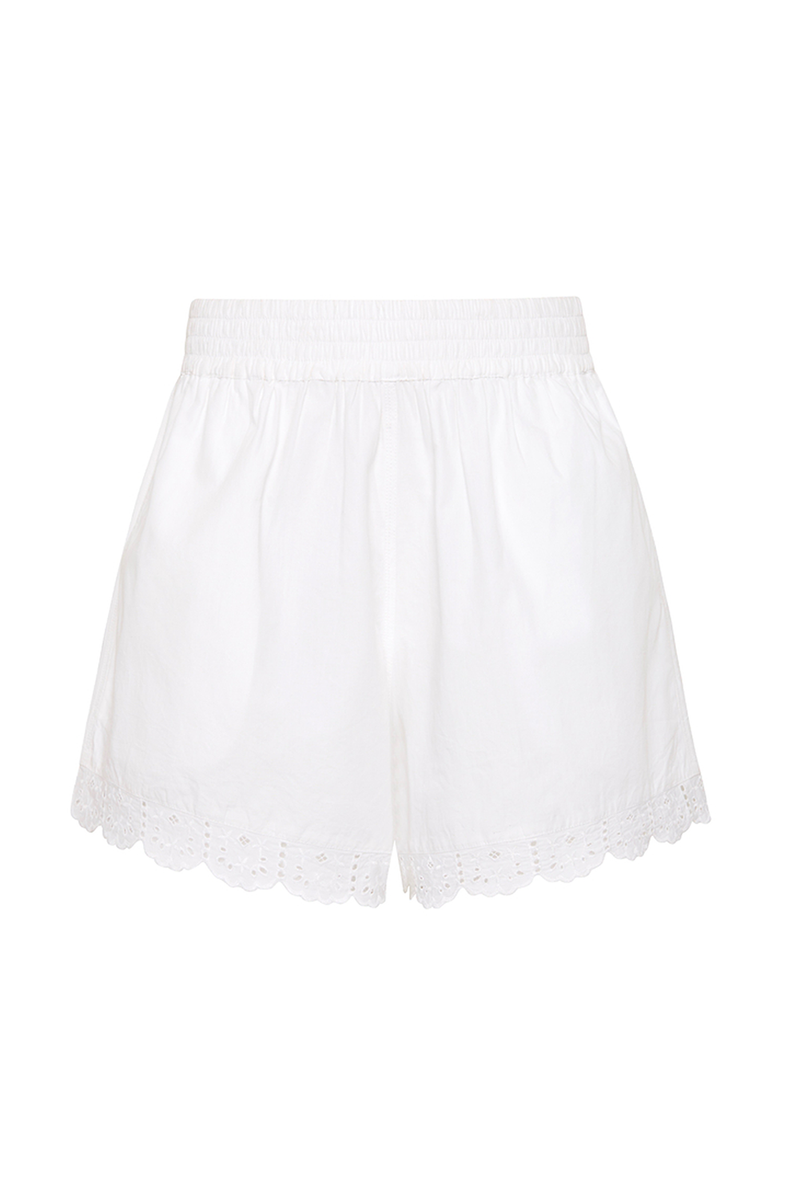 Olive Shorts with Lace White