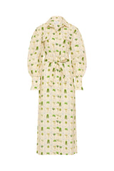 Palm Noosa Marigold Dress Tropical Palms Linen