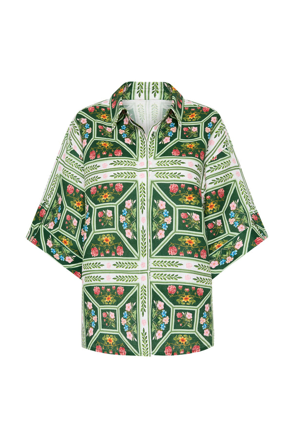 Palm Noosa Mirage Shirt Flora Tile