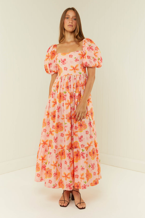 Palm Noosa Lola Maxi Dress Spanish Hibiscus