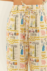 Palm Noosa Hallie Pant Linen Verano Yellow