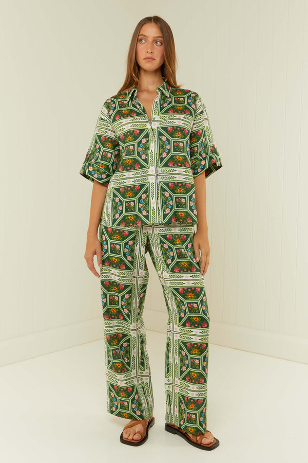 Palm Noosa Mirage Shirt Flora Tile