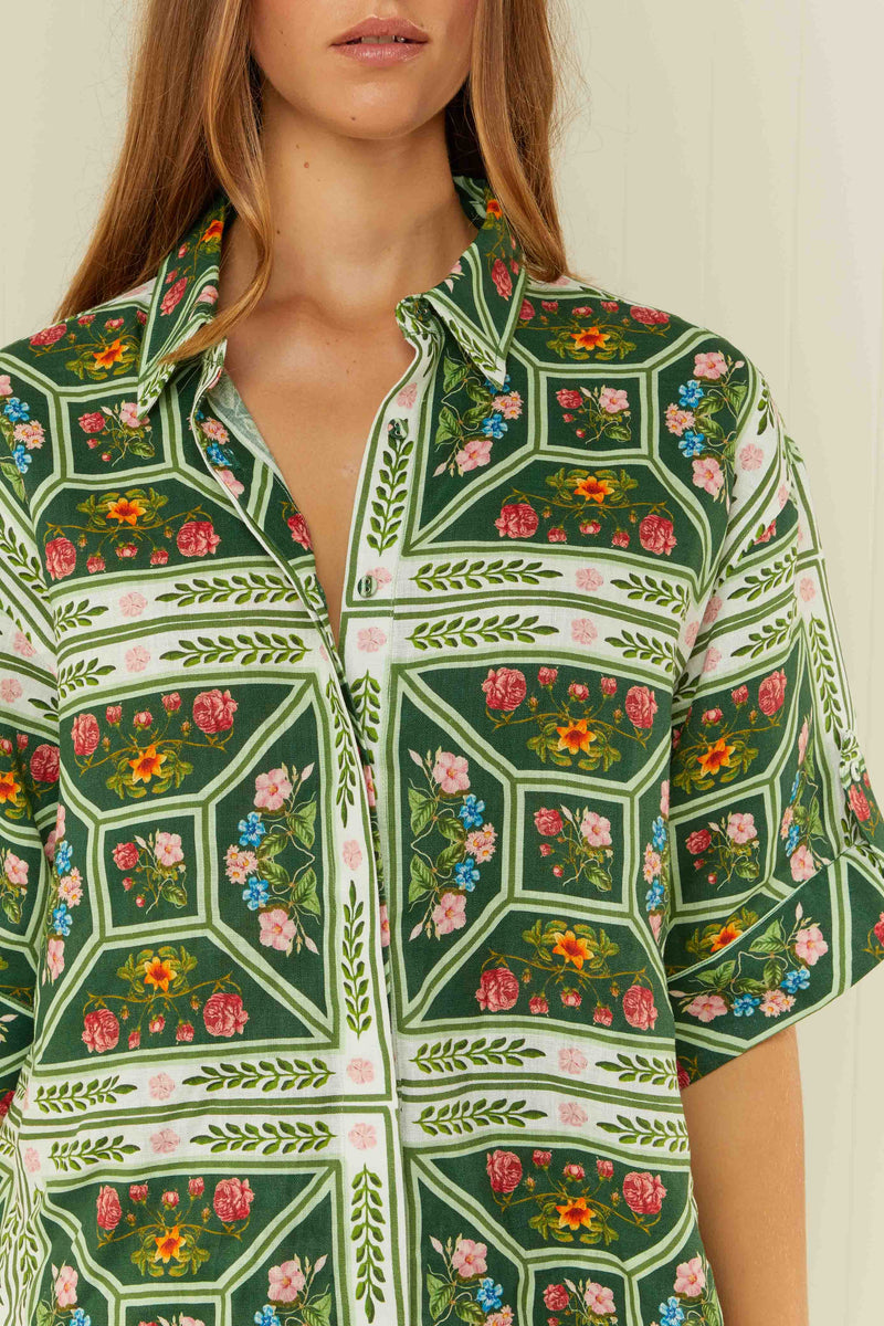 Palm Noosa Mirage Shirt Flora Tile