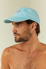 Palm Noosa Palm Noosa Cap Light Blue & Red Cotton