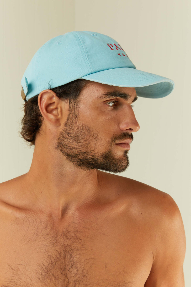 Palm Noosa Palm Noosa Cap Light Blue & Red Cotton