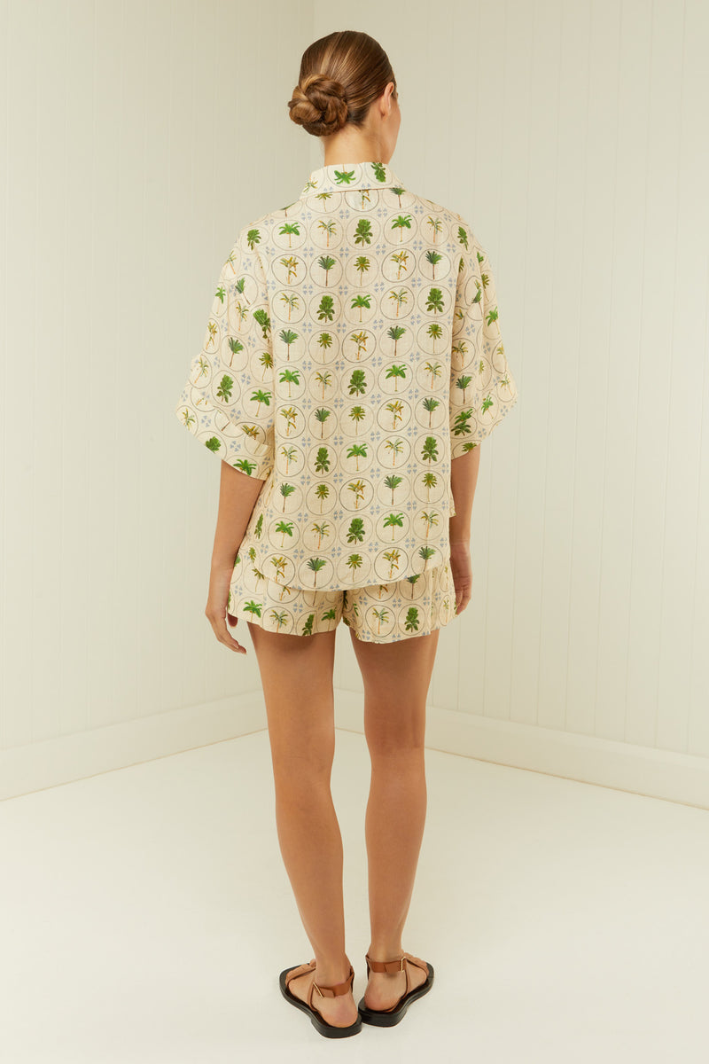 Palm Noosa Mirage Shirt Tropical Palms Linen