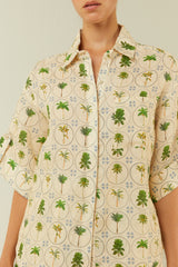 Palm Noosa Mirage Shirt Tropical Palms Linen