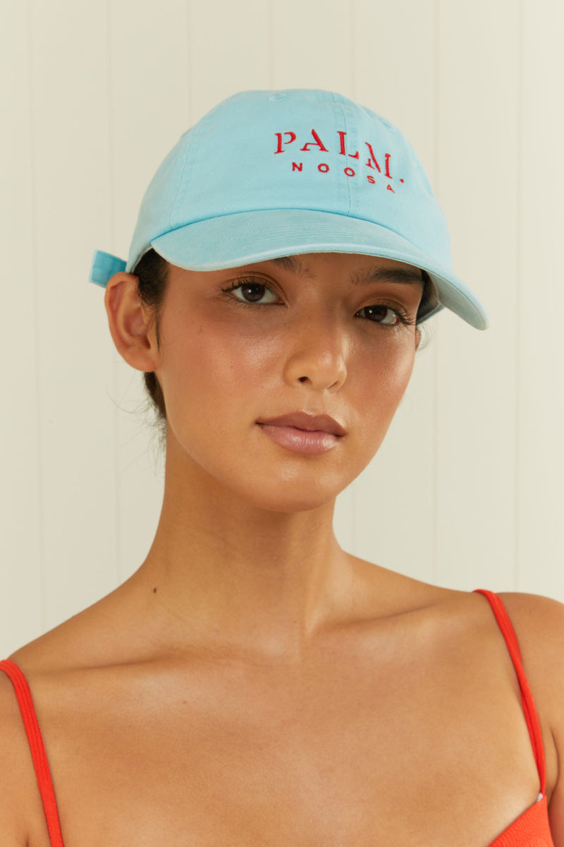 Palm Noosa Palm Noosa Cap Light Blue & Red Cotton