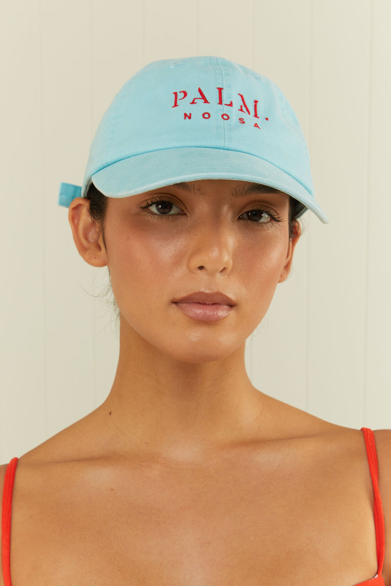 Palm Noosa Palm Noosa Cap Light Blue & Red Cotton