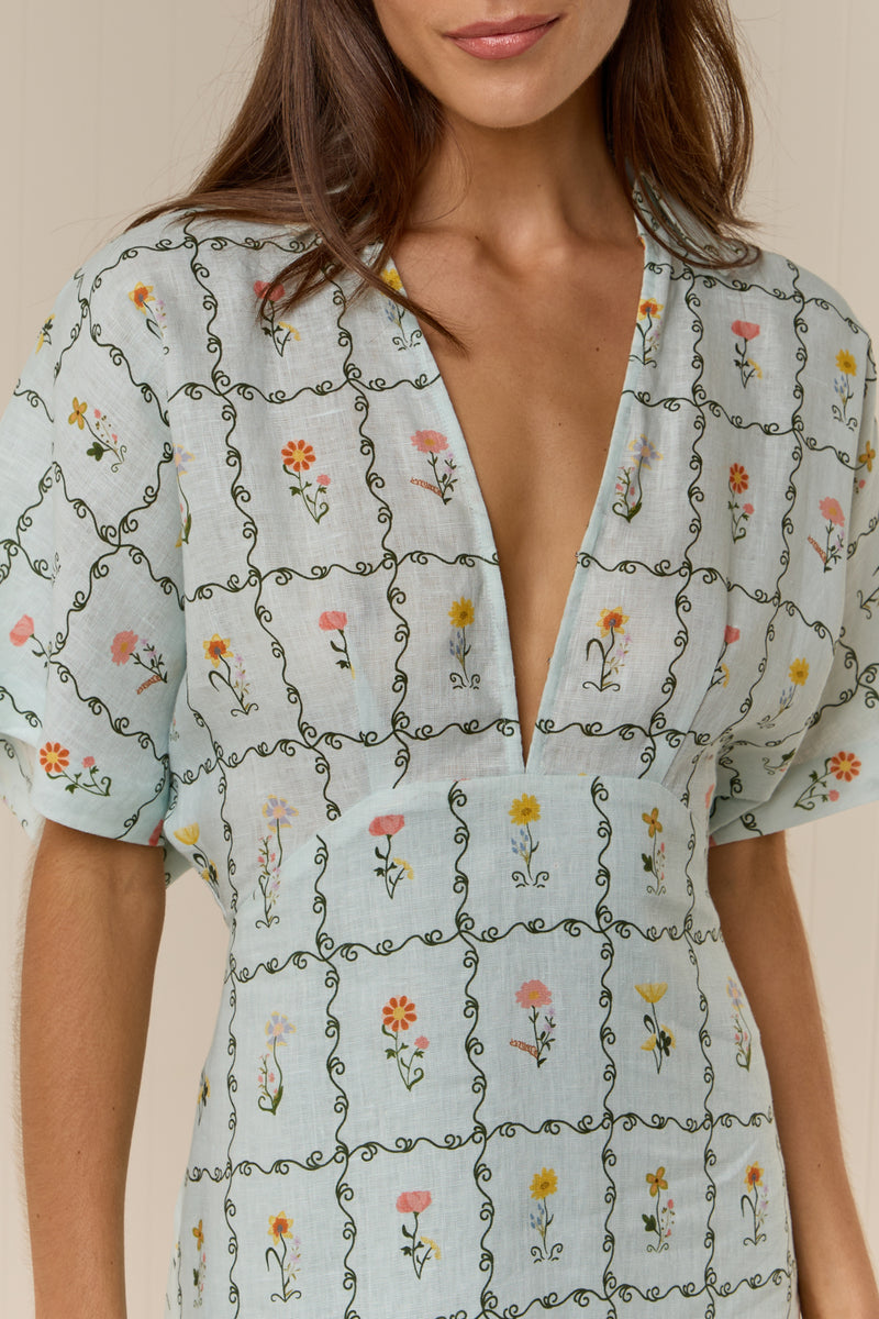 Jasmine Dress Calypso Tile