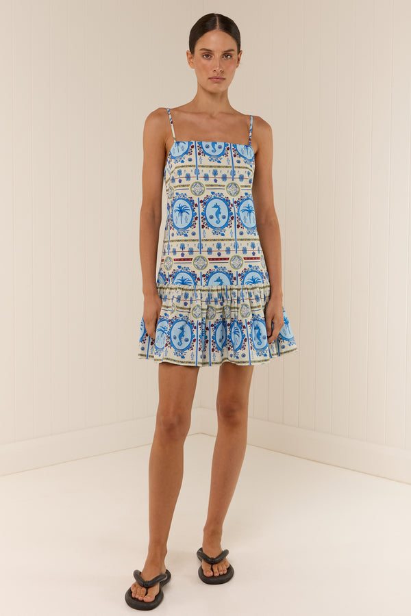 Lima Mini Dress Lagoona Tile