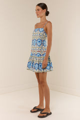 Lima Mini Dress Lagoona Tile