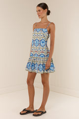 Lima Mini Dress Lagoona Tile