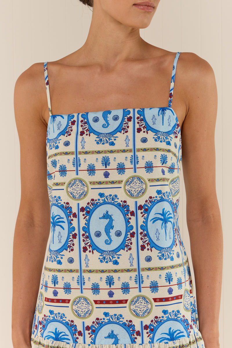 Lima Mini Dress Lagoona Tile
