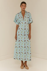 Jasmine Dress Seashell Tile