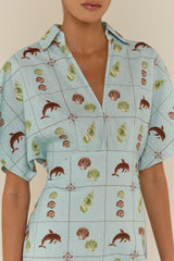 Jasmine Dress Seashell Tile