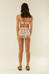 Palm Noosa Crop Top Bandeau Nylon Tomato Tiles