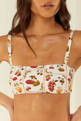 Palm Noosa Crop Top Bandeau Nylon Tomato Tiles