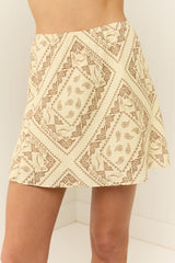 Ray Mini Skirt Dusty Paisley