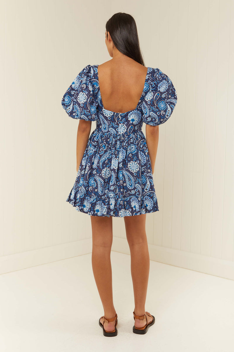 Palm Noosa Lola Dress Blue Paisley