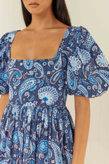 Palm Noosa Lola Dress Blue Paisley