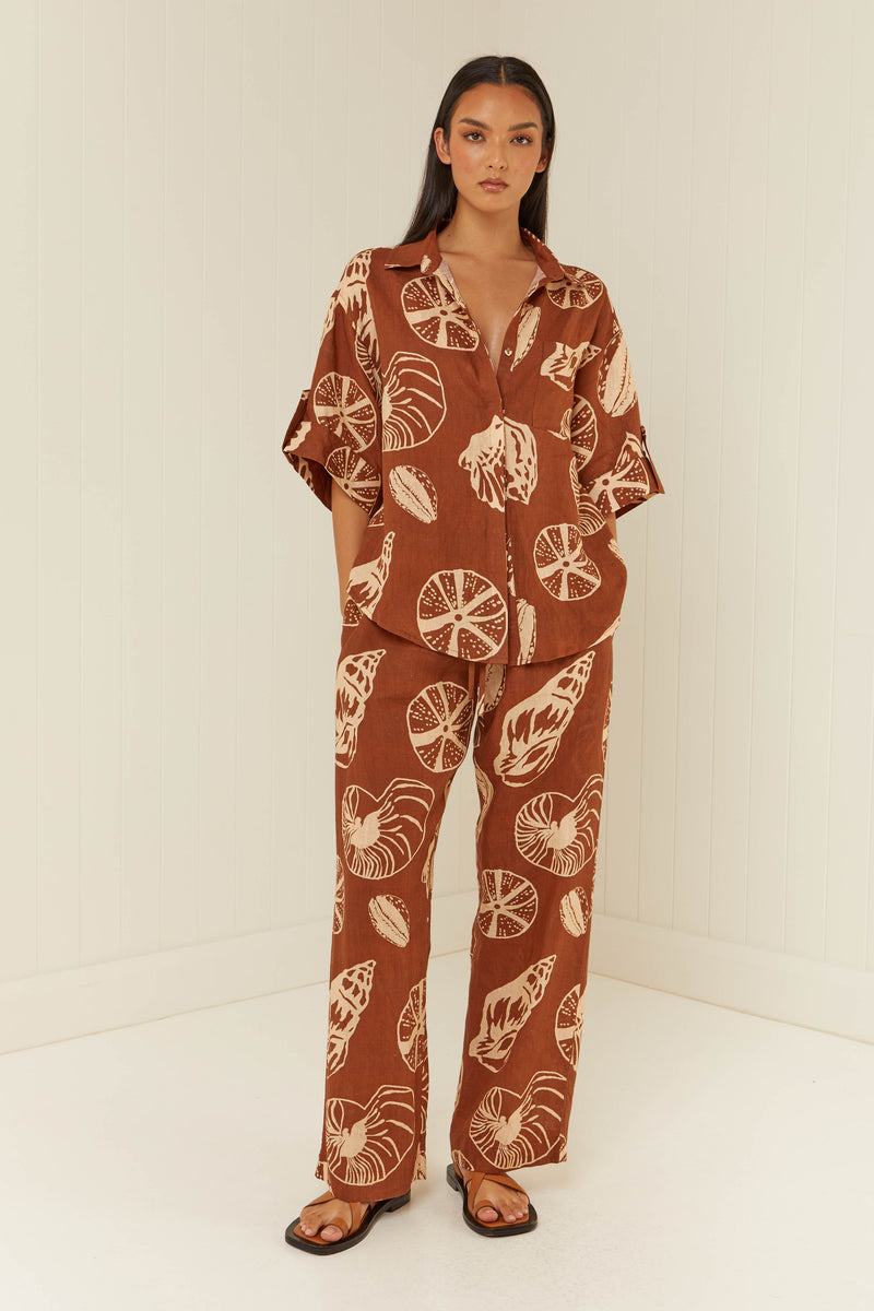 Palm Noosa Mirage Shirt Brown Shells