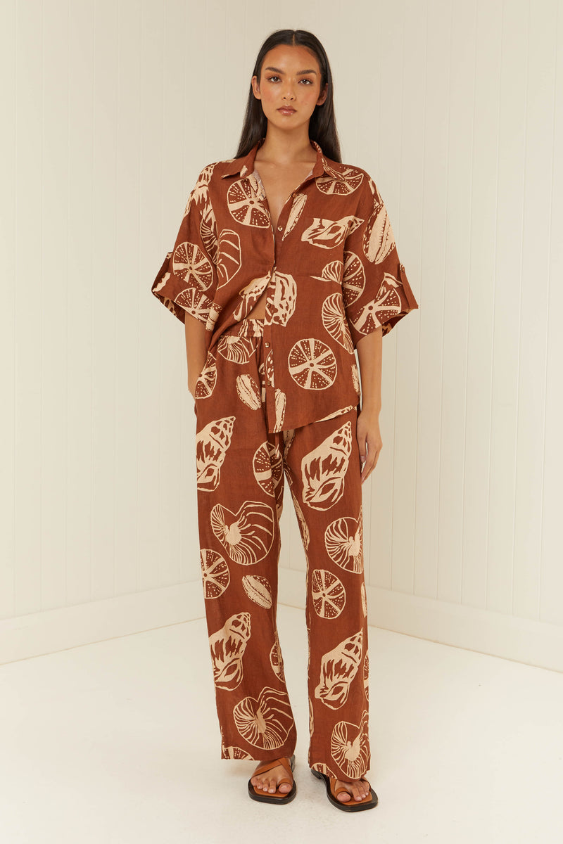 Palm Noosa Mirage Shirt Brown Shells