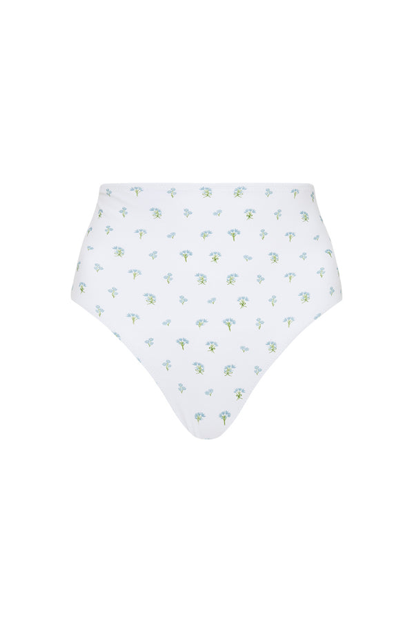 Palm Noosa High Waist Bikini Bottom Nylon Blue Bouquet