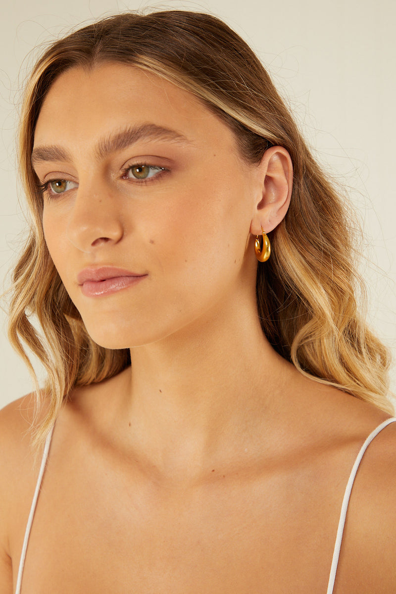 Palm Noosa Gold Plated Amber Hoops