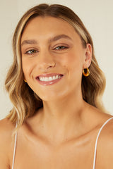 Palm Noosa Gold Plated Amber Hoops