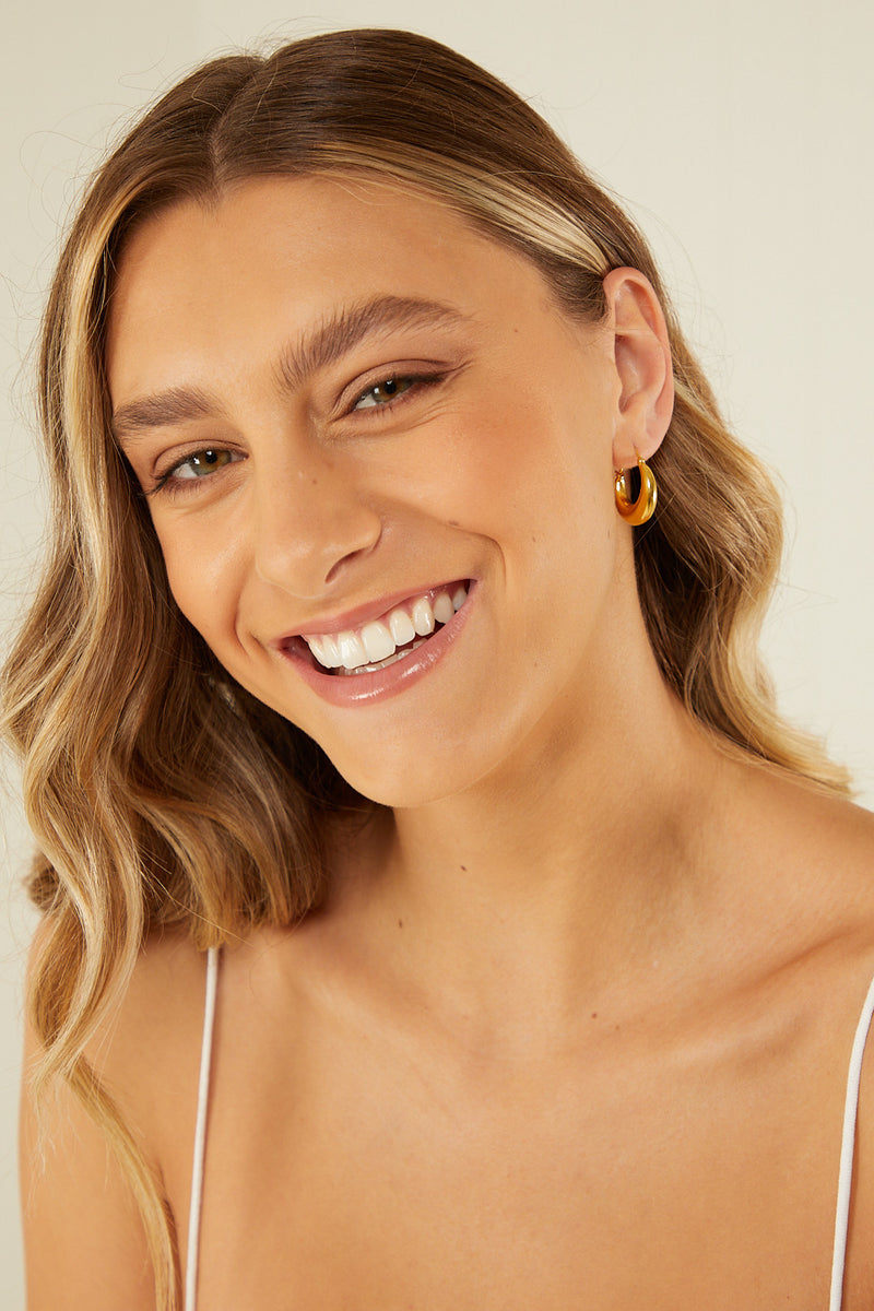 Palm Noosa Gold Plated Amber Hoops