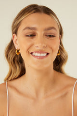 Palm Noosa Gold Plated Amber Hoops