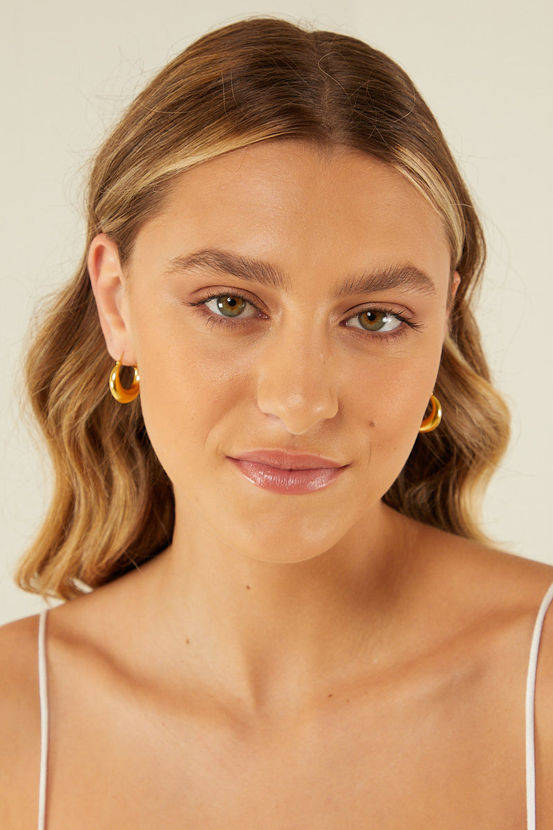 Palm Noosa Gold Plated Amber Hoops