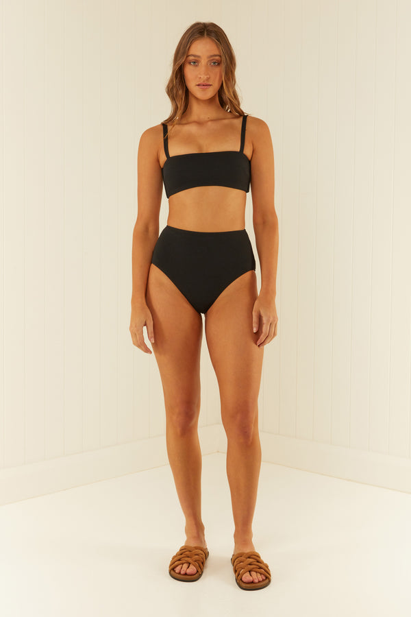Palm Noosa High Waist Bikini Bottoms Nylon Black