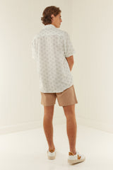 Palm Noosa Holiday Leisure Shirt Linen Blue Clams