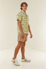 Palm Noosa Holiday Leisure Shirt Linen Green Palms