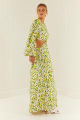 Palm Noosa Domino Dress Cotton Anglaise Lemons