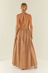 Palm Noosa Checkmate Dress Cotton Tile Anglaise Brown