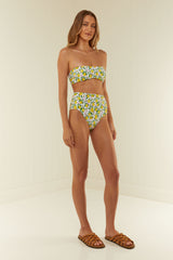 Palm Noosa High Waisted Bikini Bottom Nylon Lemons