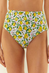 Palm Noosa High Waisted Bikini Bottom Nylon Lemons