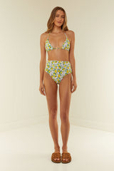 Palm Noosa High Waisted Bikini Bottom Nylon Lemons