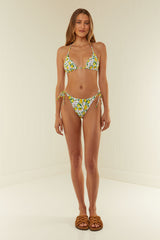Palm Noosa Tie Up Bikini Bottoms Nylon Lemons